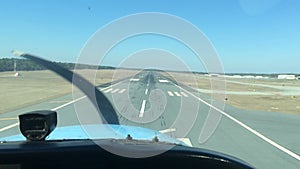 Plane landing from cockpit