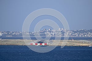 Plane landing in nice airport france