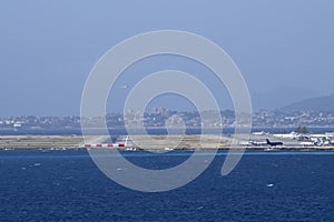 Plane landing in nice airport france