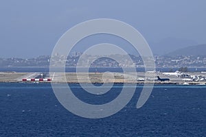 Plane landing in nice airport france