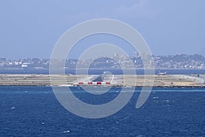 Plane landing in nice airport france