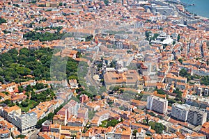 The air view of historic part of Lisbon. Lapa district. Lisbon. Portugal photo