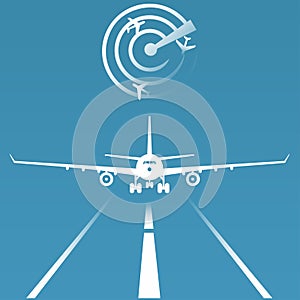 Plane landing and radar, vector