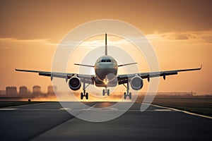 Plane landing take off. Generate Ai