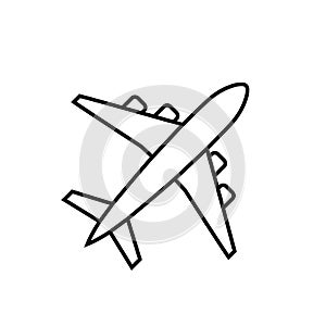 Plane line icon, airplane symbol in flat style