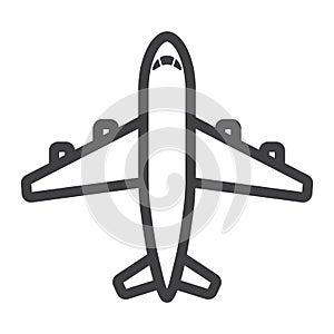 Plane line icon, transport and air vehicle