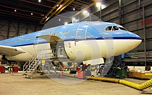 Plane during maintenance