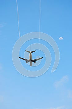 Plane and moon