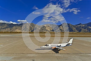 Plane and mountains