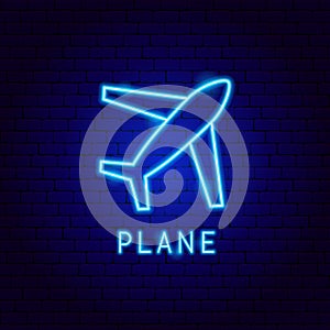 Plane Neon Label