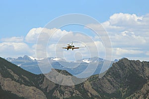 Plane over the Rocky Mountains