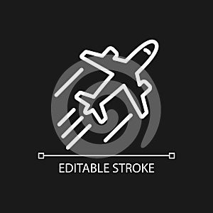 Plane pixel perfect white linear icon for dark theme