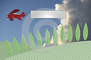 Plane pulling blank banner