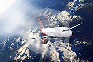 Plane red cloud travel transportion airplane mountains