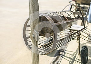 Plane replica made of old iron