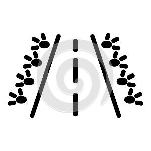 Plane runway icon, outline style