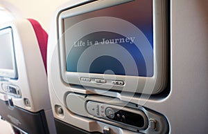 Plane seat LCD screen Life is a Journey