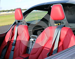 Plane seats sport airplane red upholstery