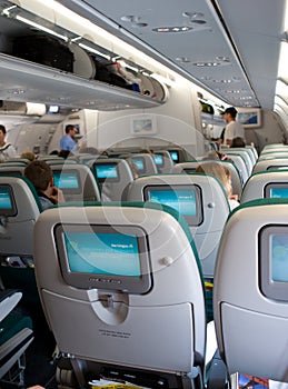 Plane seats with tv screen