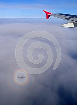 Plane shadow aureole photo