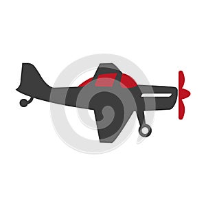 Plane silhouette isolated on white vector flat illustration