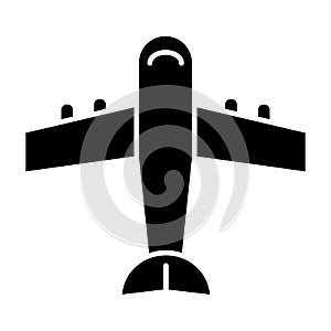 Plane solid icon. Airplane illustration isolated on white. Aircraft glyph style design, designed for web and app. Eps 10