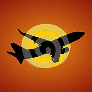Plane and sun illustration