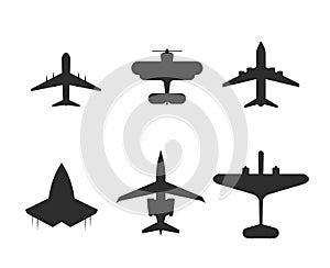 Plane symbol airplane icon set air aircraft sign flight transport collection vector illustration