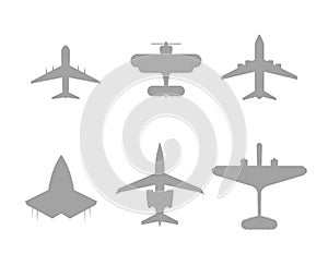 Plane symbol airplane icon set air aircraft sign flight transport collection vector illustration
