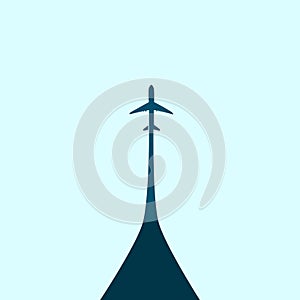 The plane is taking off. isolated on background. vector illustration