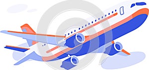 the plane is taking off in UX UI flat style