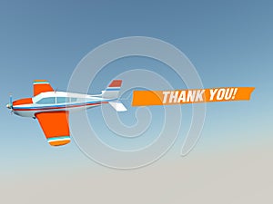 Plane with thank you! banner