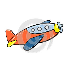 Plane toy icon, cartoon style