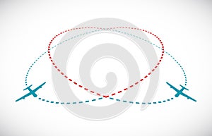 Plane track heart shape