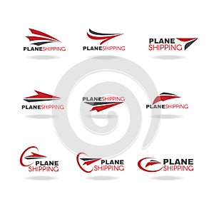 Plane Transportation shipping and delivery logo business vector