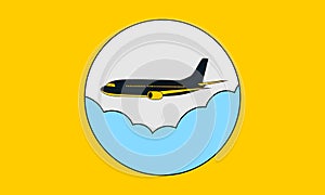 Plane travel and public transportation icon vector