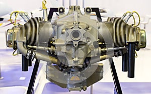 Plane turbine engine mechanism closeup