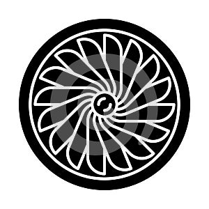 Plane turbine glyph icon