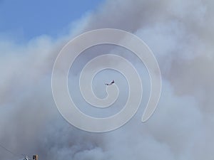 A plane up in smoke