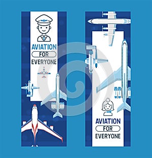 Plane vector aircraft airplane jet flight transportation flying to airport illustration aviation backdrop set of