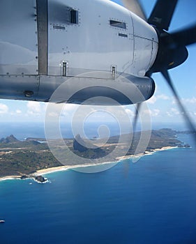 Plane View of Fernando de Noronha of the coast of Brazil