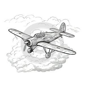 plane vintage airplane flying ai generated