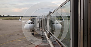 plane waiting for departure on airport