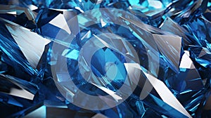 Plane wallpaper of huge pieces of broken glass in blue color