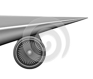 Plane wing with engine turbine concept