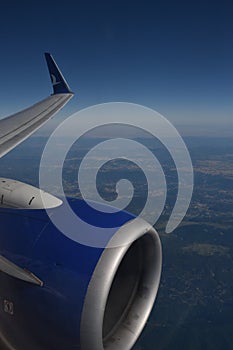 Plane wing on the sky