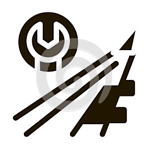 Plane Wing Wrench Icon Vector Glyph Illustration
