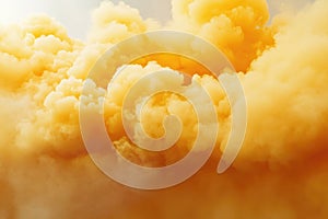 Plane in Yellow Smoke Cloud