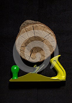 Planer, a hand-made retro cabinetmaker`s tool used to make furniture.