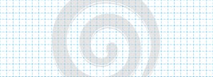 Planer page with dashed square grid. Seamless blue checkered paper pattern. Simple cross dash graph texture. Bullet